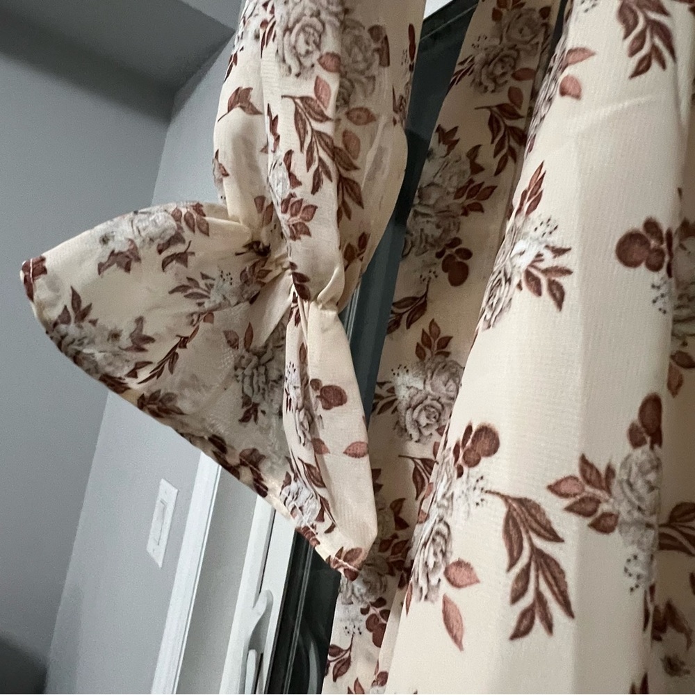 New with tags, Floral midi/maxi dress, tiered,Medium, printed, tan, brown - Picture 11 of 11